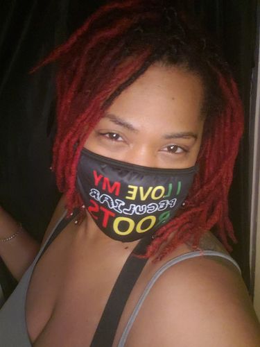 Customer photo review of 100% Cotton Adjustable Face Mask