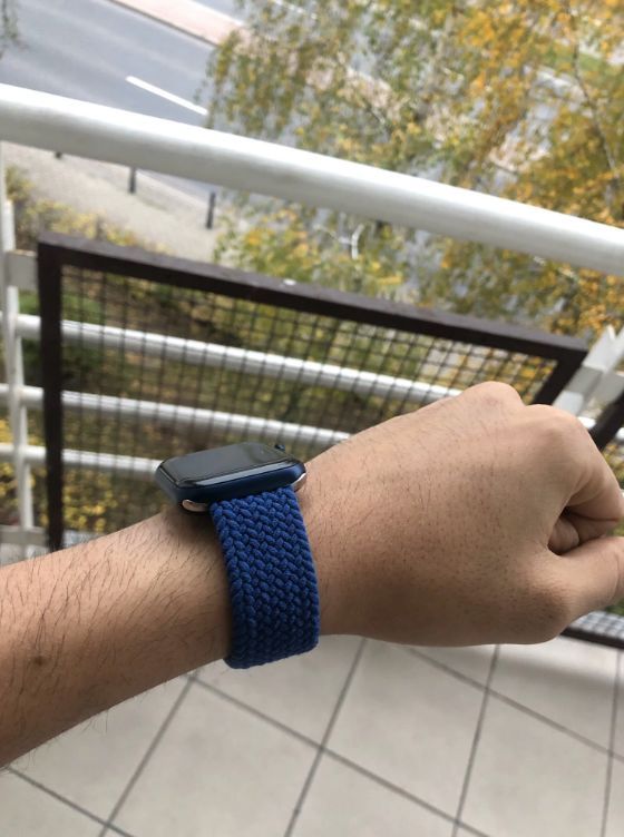 Customer photo review of Nylon Braided Solo Loop Band for Apple Watch