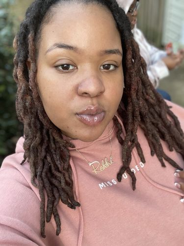 Customer photo review of Large Script  Name Necklace