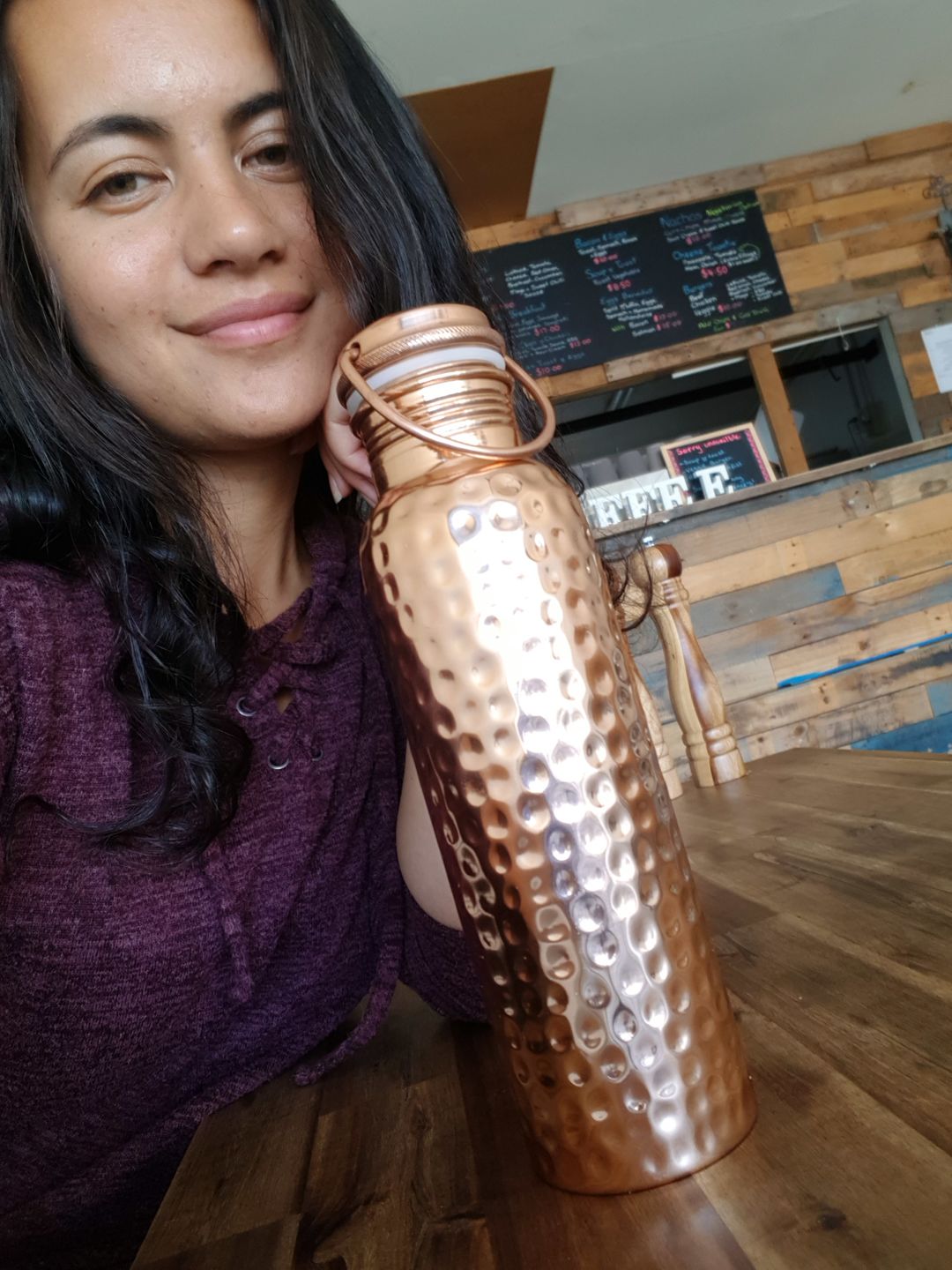 Customer photo review of Copper Water Bottle