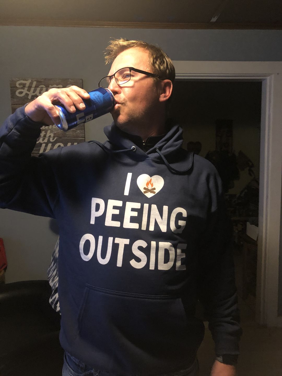 Customer photo review of Funny "I Love Peeing Outside" Camping Shirts and Hoodies