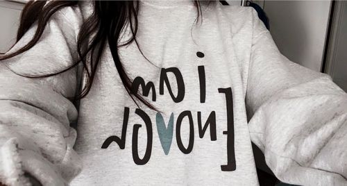 Customer photo review of I Am Enough (Heart) -- Sweatshirt