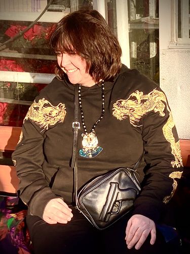 Customer photo review of Double Flying Dragons Embroidery Hoodie