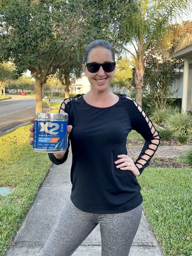 Customer photo review of X2 PERFORMANCE® Pre-Workout + Intra-Workout Powder - Orange Force