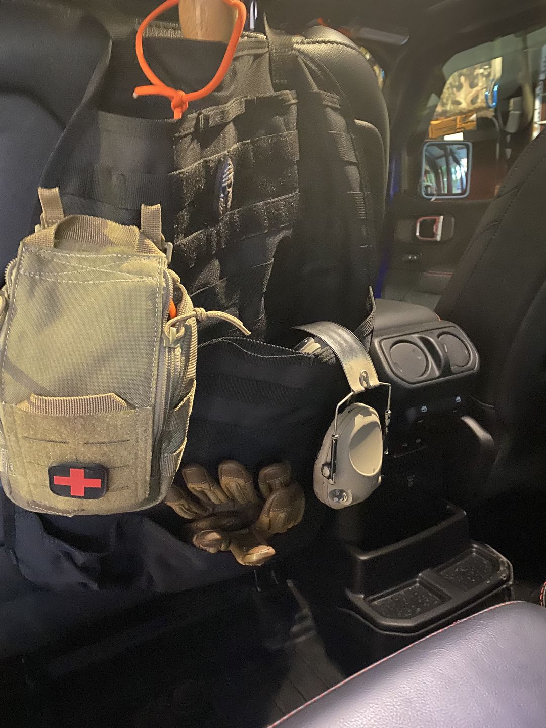Customer photo review of Tactical MOLLE Car Seat Organizer v2