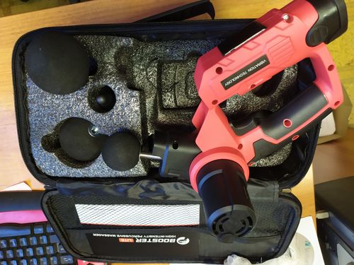 Customer photo review of Adjustable Angle BOOSTER LITE Professional Muscle Massage gun Deep Tissue Massager