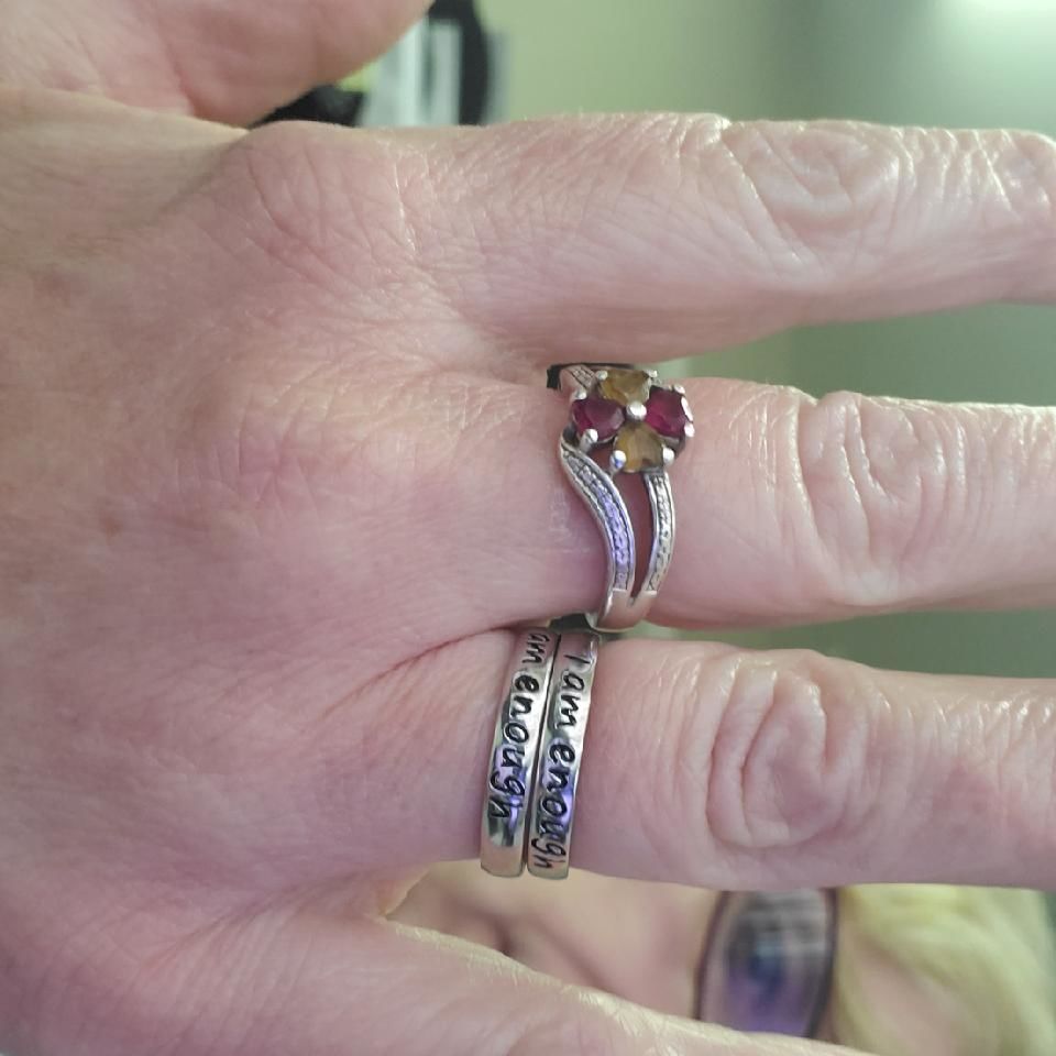 Customer photo review of 925 Sterling Silver 'I Am Enough' Ring