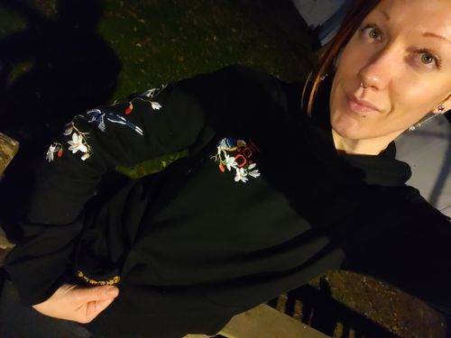 Customer photo review of Birds & Trees Embroidered Sukajan Hoodie