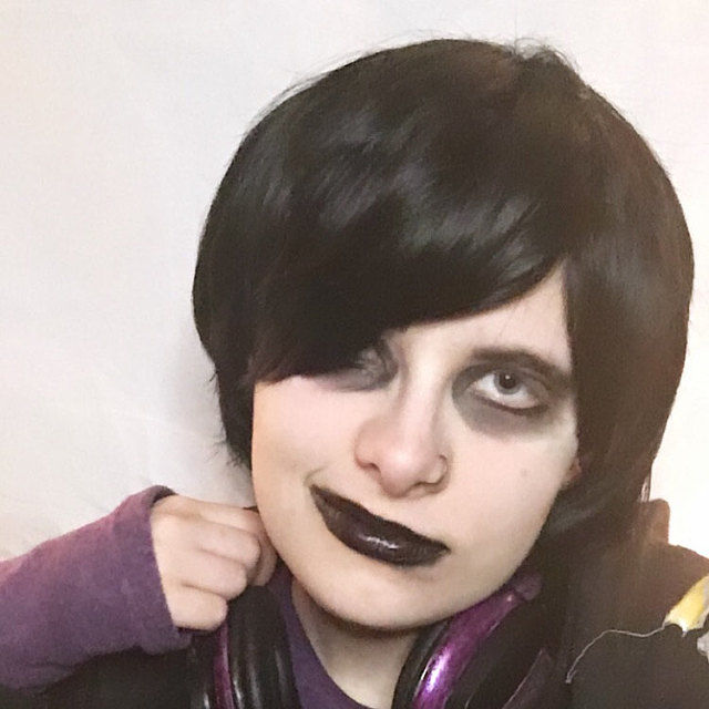 Customer photo review of Men Black Short Straight Fringe-Bangs Pixie Cosplay Wig