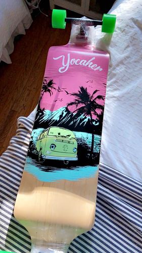 Customer photo review of VW Pink N' Mint Drop Down Longboard 41 inches Complete