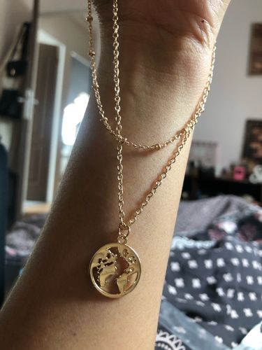 Customer photo review of Collier Mappemonde Or Double