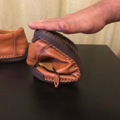 Customer photo review of Leather Plush Mens Snow Boots