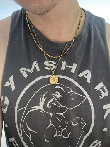 Customer photo review of Compass Pendant (Gold)