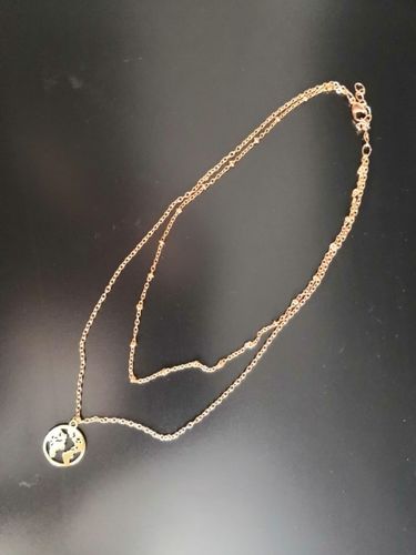 Customer photo review of Collier Mappemonde Or Double