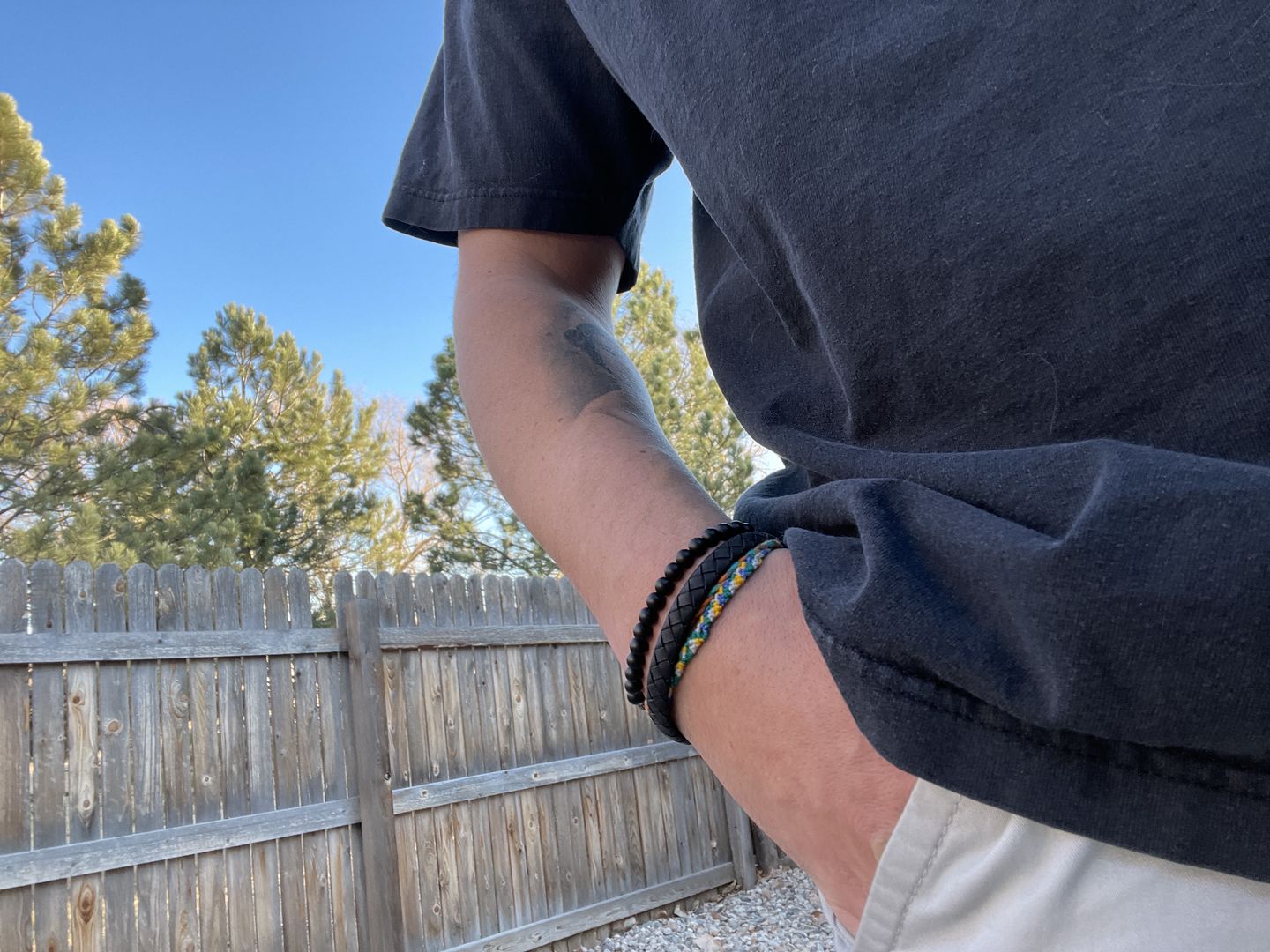 Customer photo review of 8mm Flat Italian Leather Engravable Bracelet