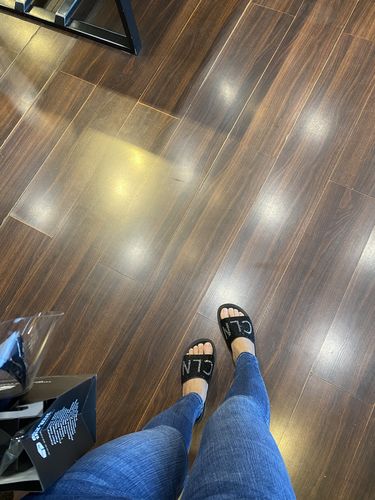 Customer photo review of Respect Flat Slides