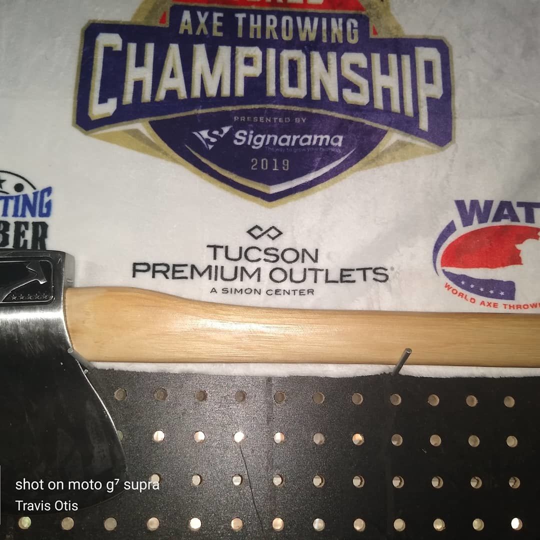 Customer photo review of Ace of Spades Throwing Axe