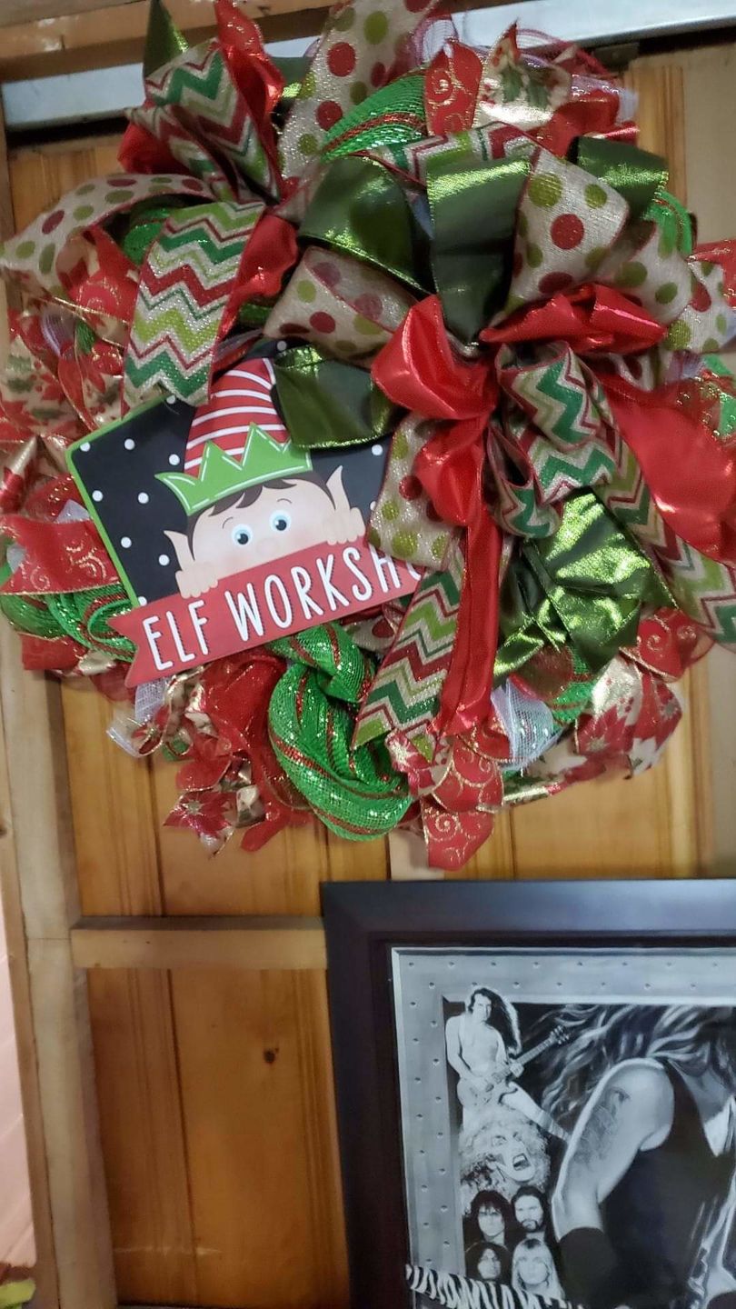Customer photo review of 15-24" Tinsel Work Wreath Form: White