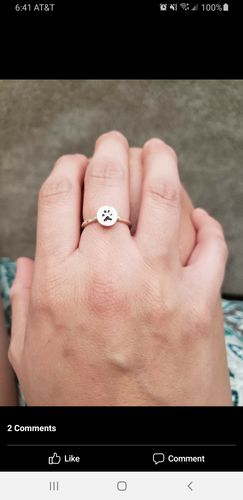 Customer photo review of Custom Paw Ring