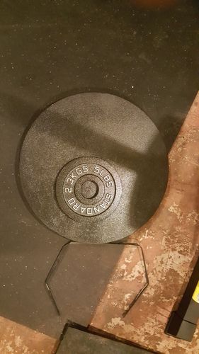 Customer photo review of 5lb cast iron plates - pair