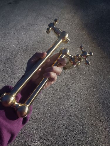 Customer photo review of Unlacquered Brass Kitchen Pot Filler Handcrafted Faucet