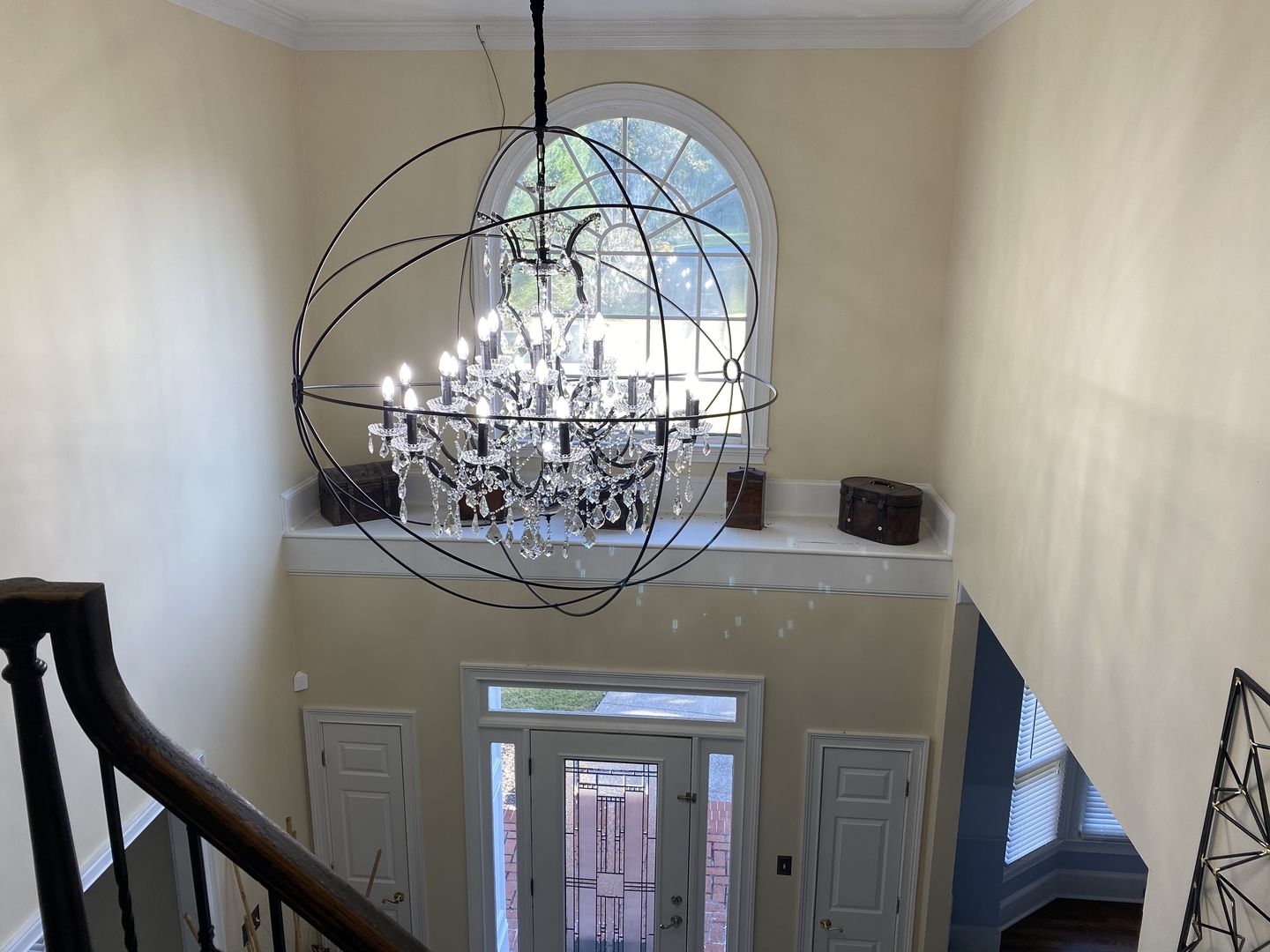 Customer photo review of MN Iron Orb Crystal Chandelier