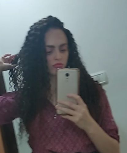 Customer photo review of 16" Curly #4 Medium Brown 100% Virgin Human Hair 4"/6" Deep Parting Lace Front Wigs [ILHCY5534]