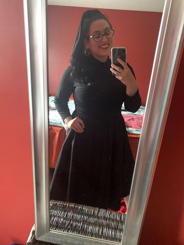 Customer photo review of Miss Kitty Bad Girl Swing Dress in Black - Vixen by Micheline Pitt