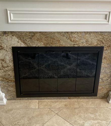 Customer photo review of Aluminum Fireplace Glass Doors Masonry & Zero Clearance - Brookfield