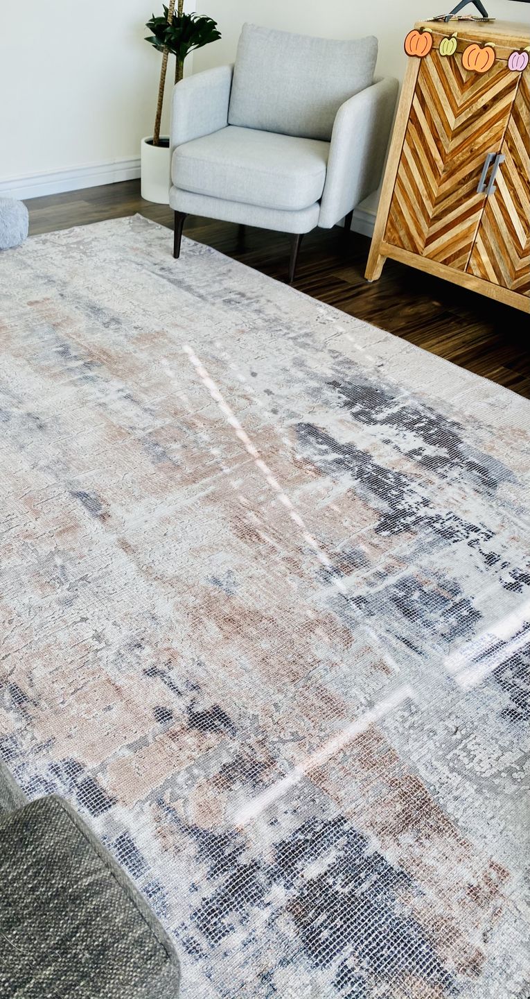 Customer photo review of Abstract Twilight Ash Rug