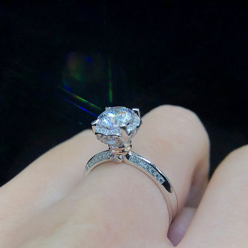 Customer photo review of Moissanite four prong hand flower sterling silver wedding ring