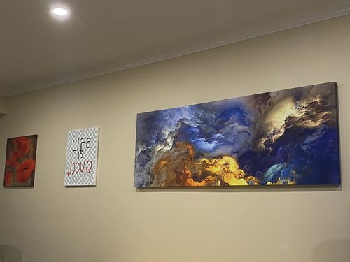 Customer photo review of 'Faith' Framed Canvas (64" x 24")