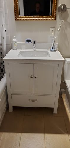 Customer photo review of Abigail 30", Naos, Bright White Bathroom Vanity