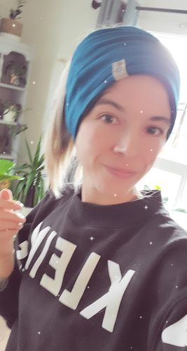 Customer photo review of The Monashee Twist - multi wear beanie