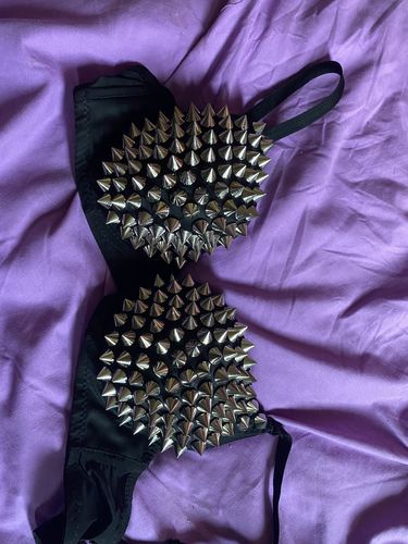 Customer photo review of BRA STUDDED METAL PUNK HARAJUKU