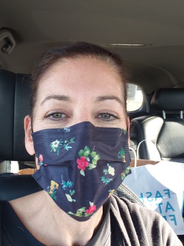 Customer photo review of 12 Pack | Multi-Design Fabric Filtered Assorted Face Mask
