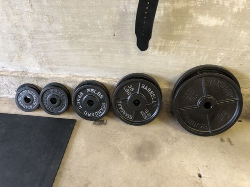 Customer photo review of 45lb cast iron plates - pair