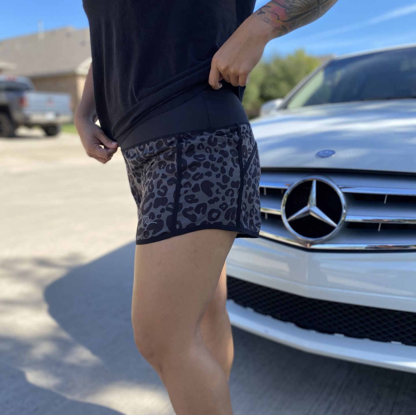 Customer photo review of Elite Shorts - 3.5''- Grey Leopard