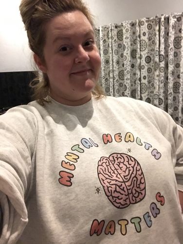 Customer photo review of Mental Health Matters (Brain) -- Sweatshirt