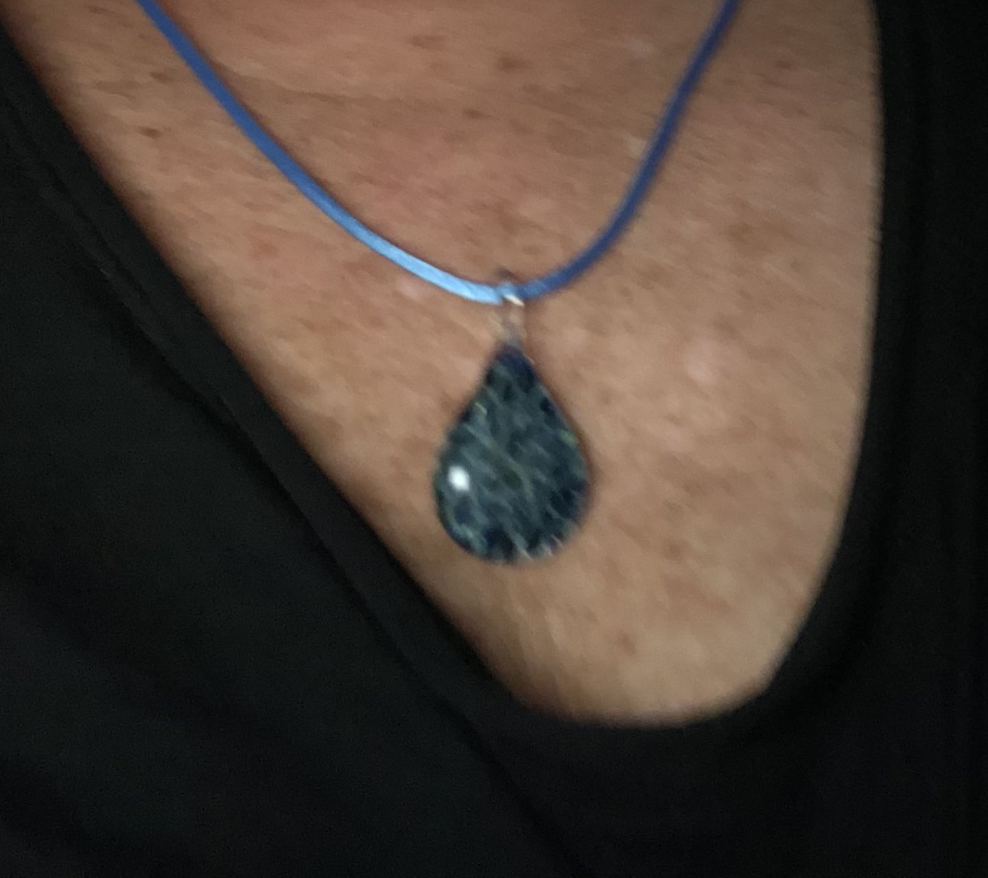 Customer photo review of Blue Moon Cremation Pendant