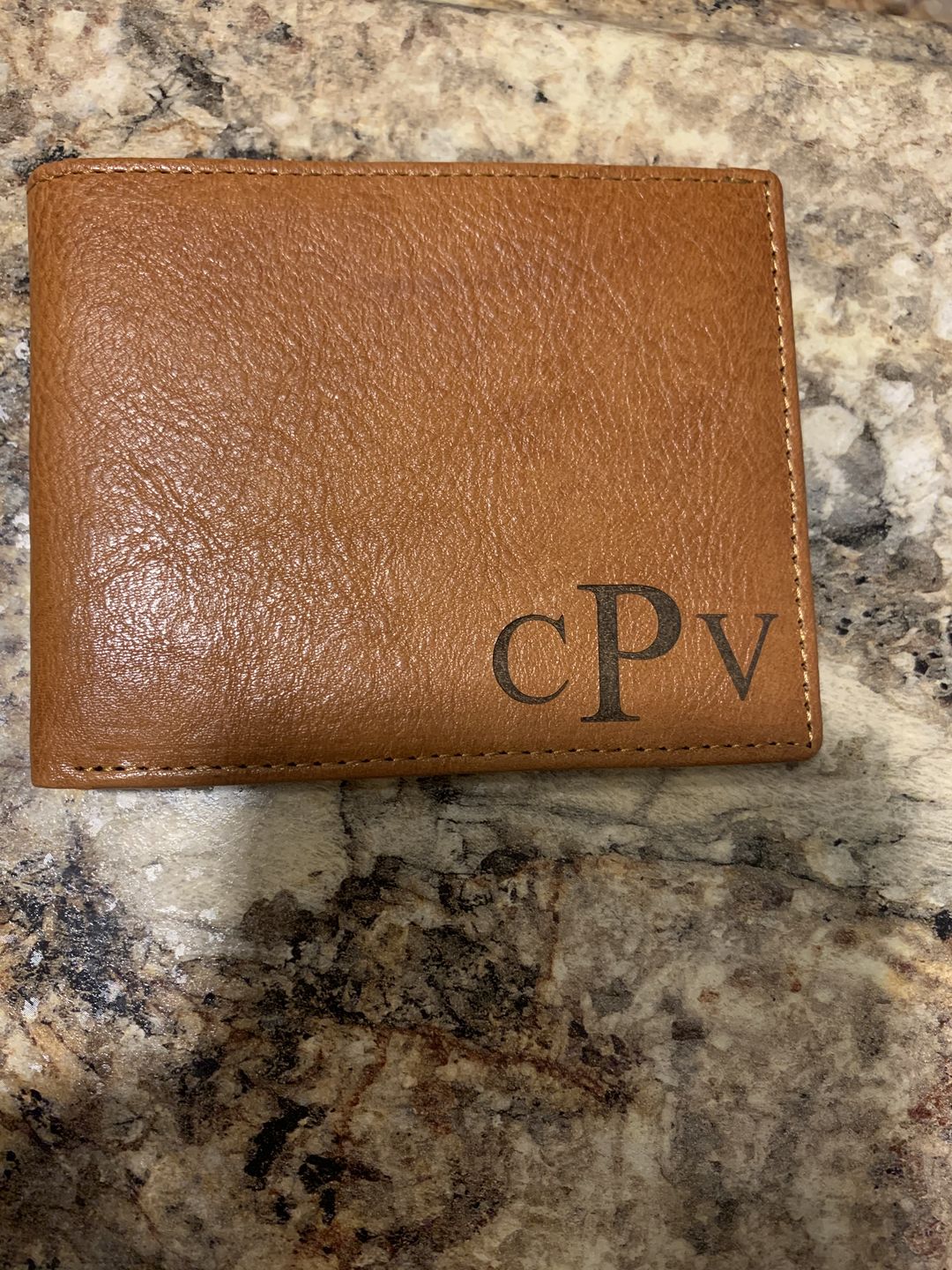 Customer photo review of Personalized Leather Wallet with Monogram or Handwriting