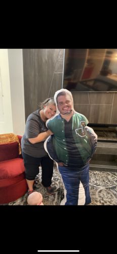 Customer photo review of Create A Custom Human Size Pillow
