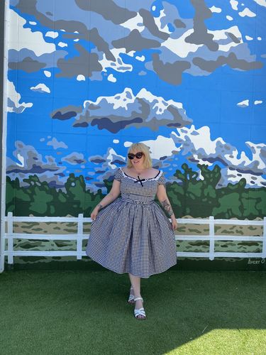 Customer photo review of Bardot Beauty Dress in Black Gingham - Vixen by Micheline Pitt