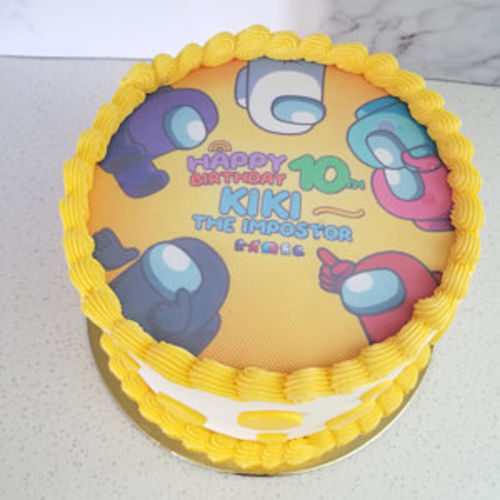 Customer photo review of Among Us Cake Topper