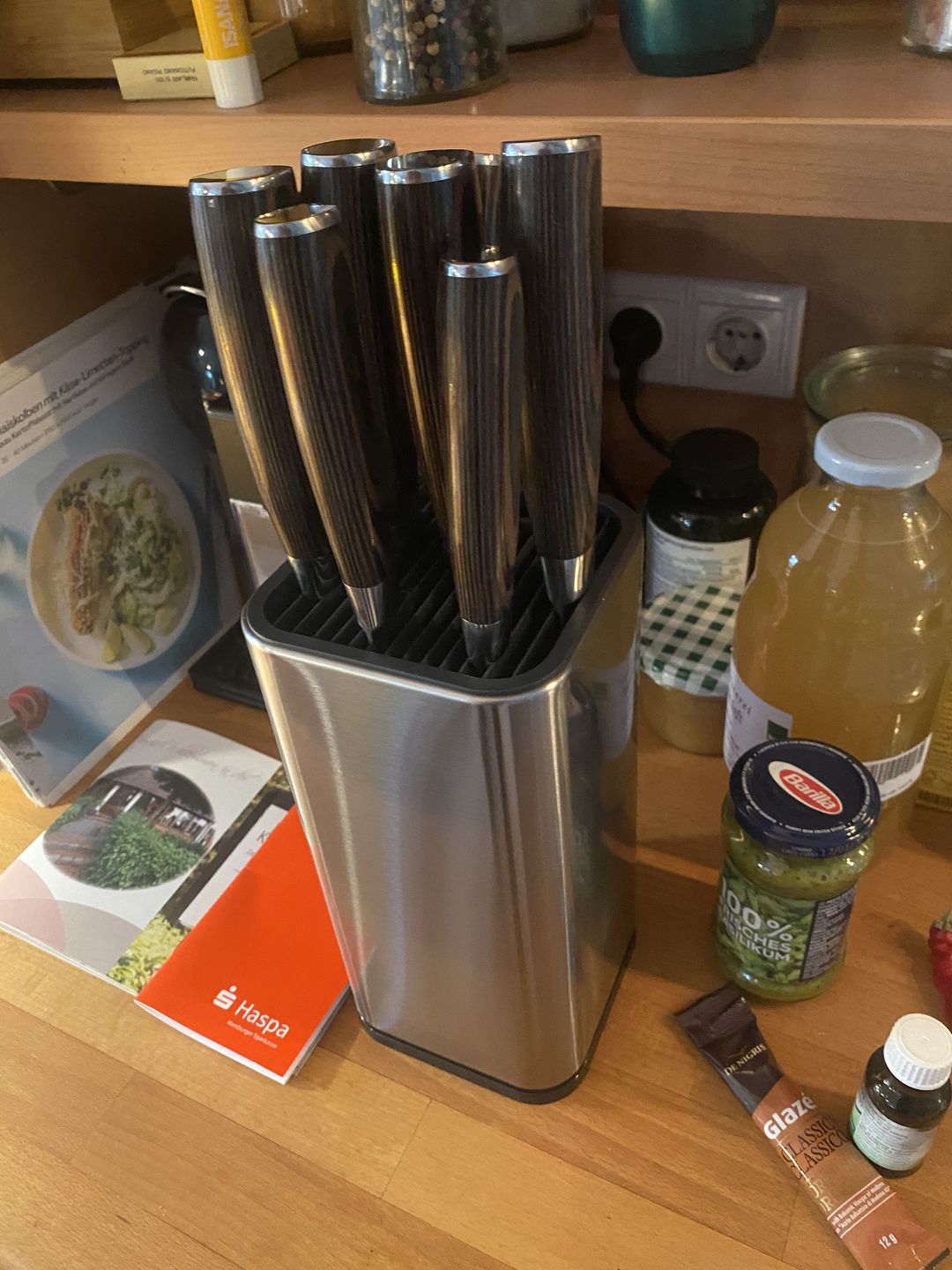 Customer photo review of Edelstahl-Messerhalter eckig