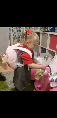 Customer photo review of Personalized Leyadoll Backpack (Strawberry) - 2 Skin Tones