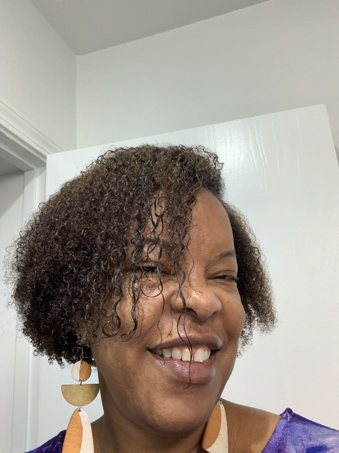 Customer photo review of Curly Hair Grape Seed Conditioner with Ultra Slip and Lavender Fragrance