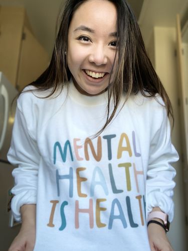 Customer photo review of Mental Health Is Health -- Sweatshirt