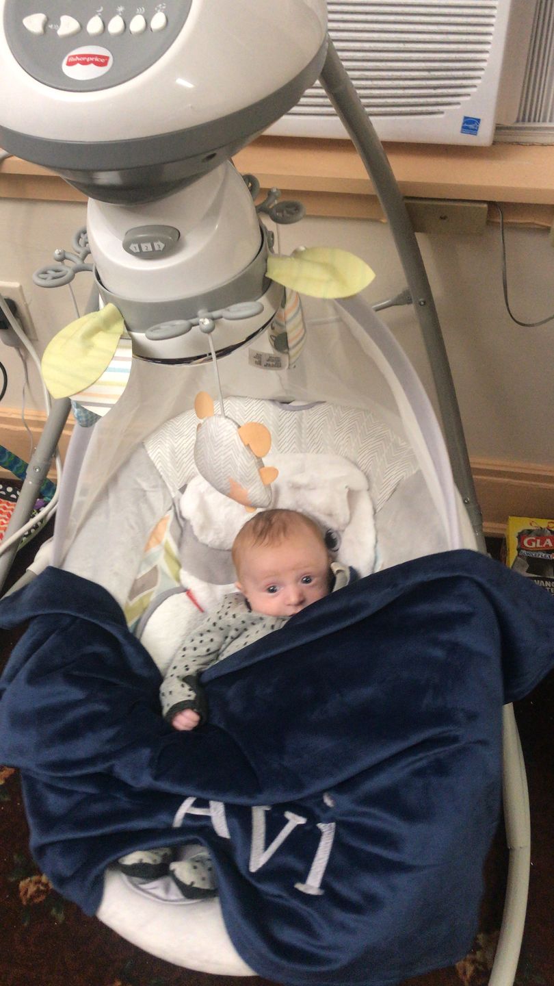 Customer photo review of MinkyBee Stroller Blanket Solid Navy