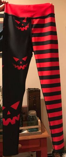 Customer photo review of Crimson Hallowstripes Leggings